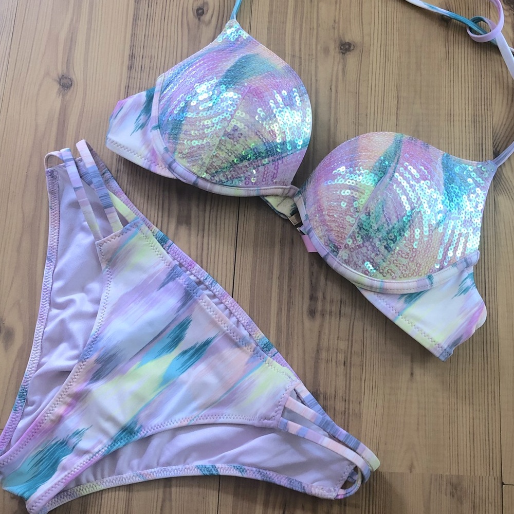 Victoria’s Secret The Hottie Sequin Halter Bikini